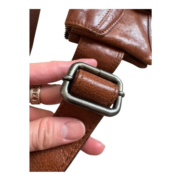Spikes & Sparrow Brown Leather Crossb ody Waist Fanny Travel Boho Bag - Picture 3 of 10